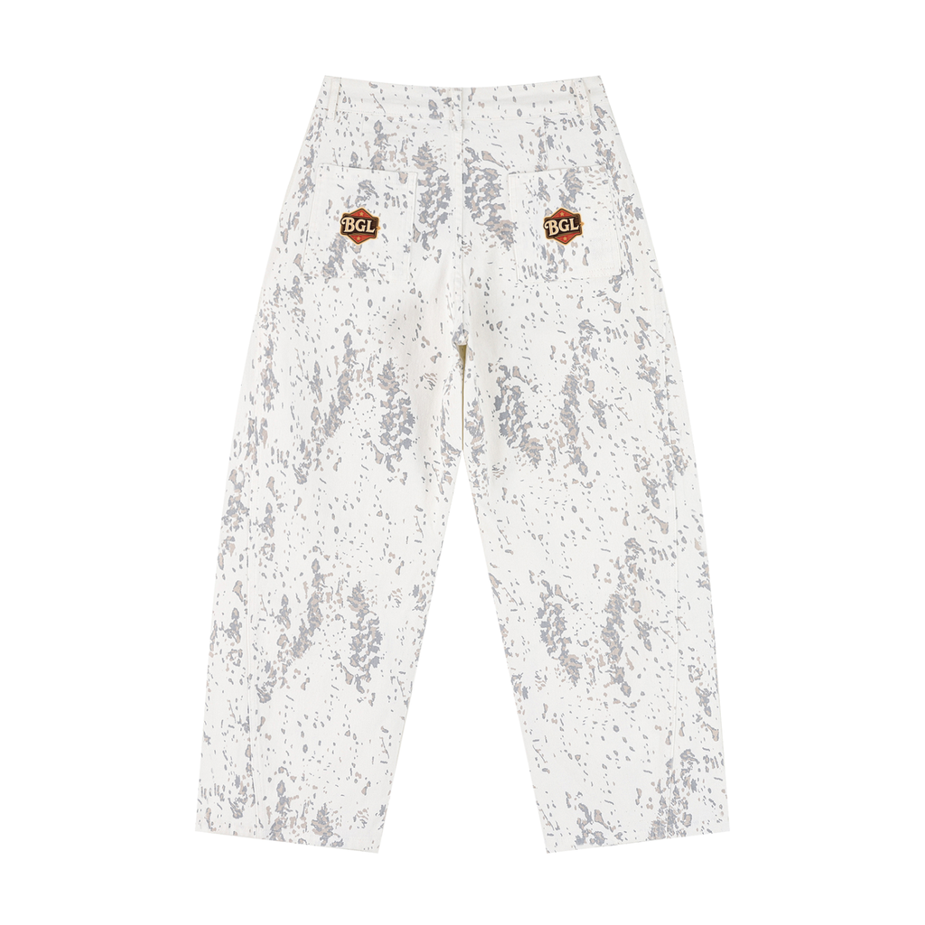 Women's Splatter Barrel Leg Beglint print Jeans