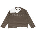 Unisex Striped Panel Boxy Long Sleeve T-Shirt