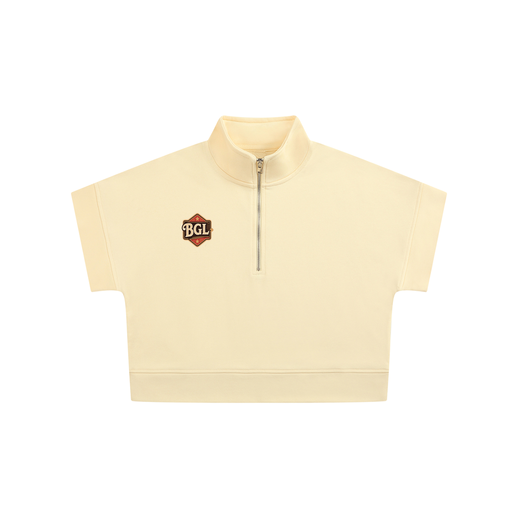 Women's Quarter Zip Crop Sweatshirt(For Work)