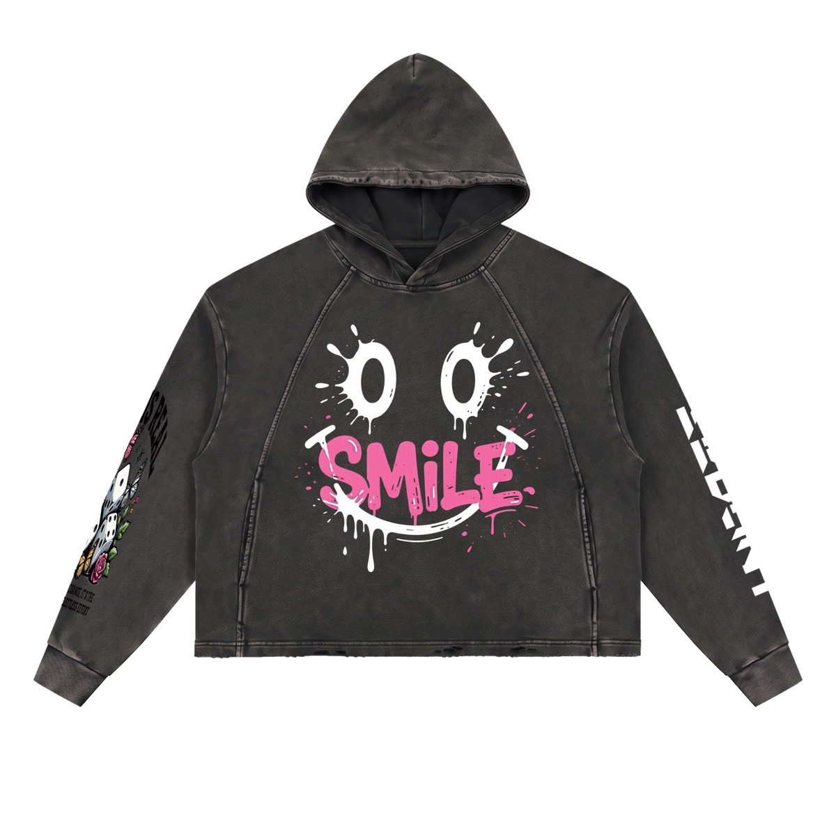 Vintage Washed Frayed-Hem Beglint Hoodie