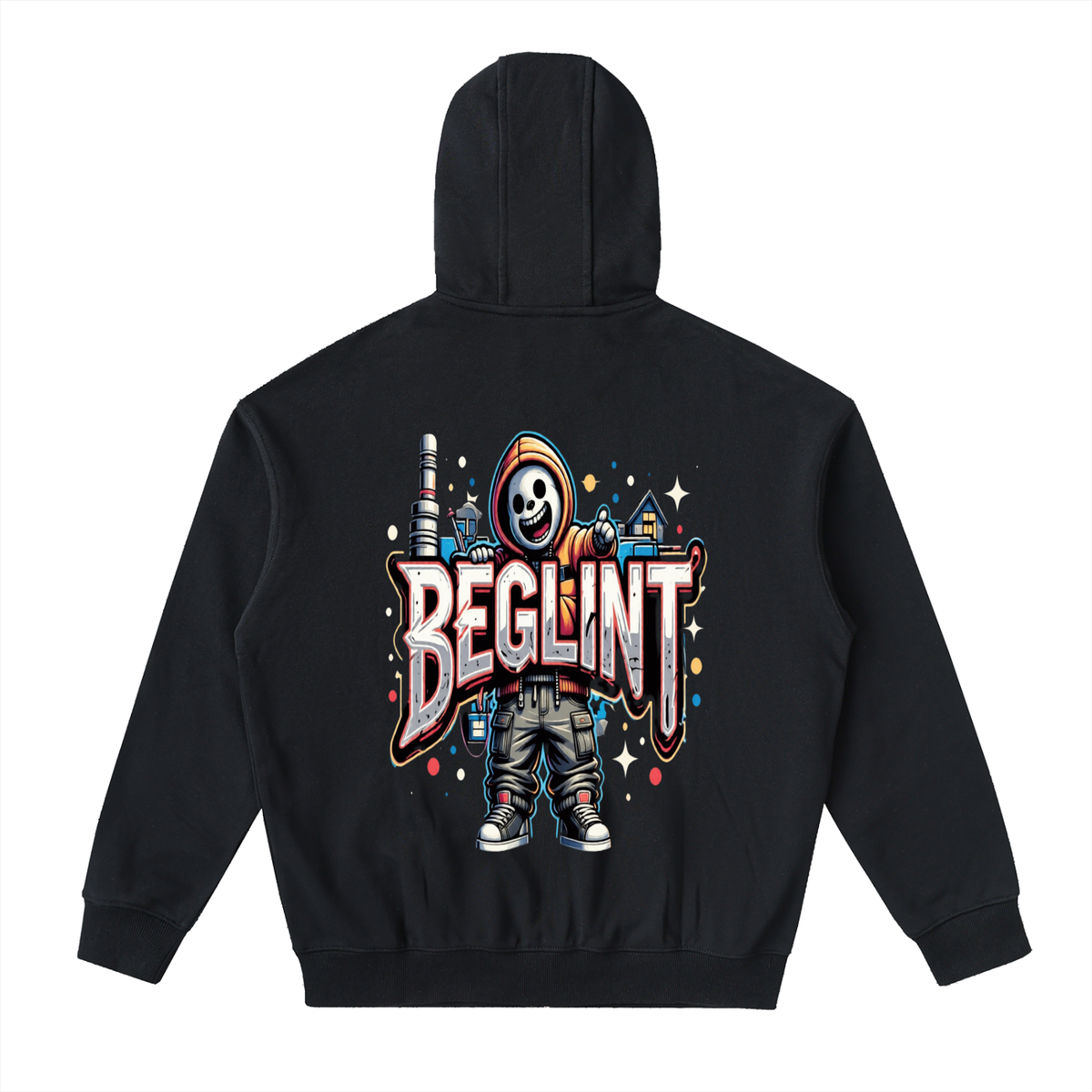 Drop-Shoulder Zip Up Beglint Hoodie
