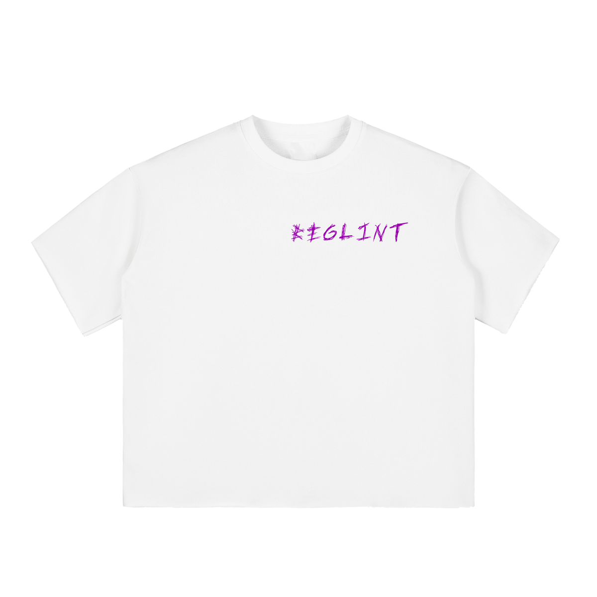 Boxy Half-Sleeve Raw-Edge T-Shirt