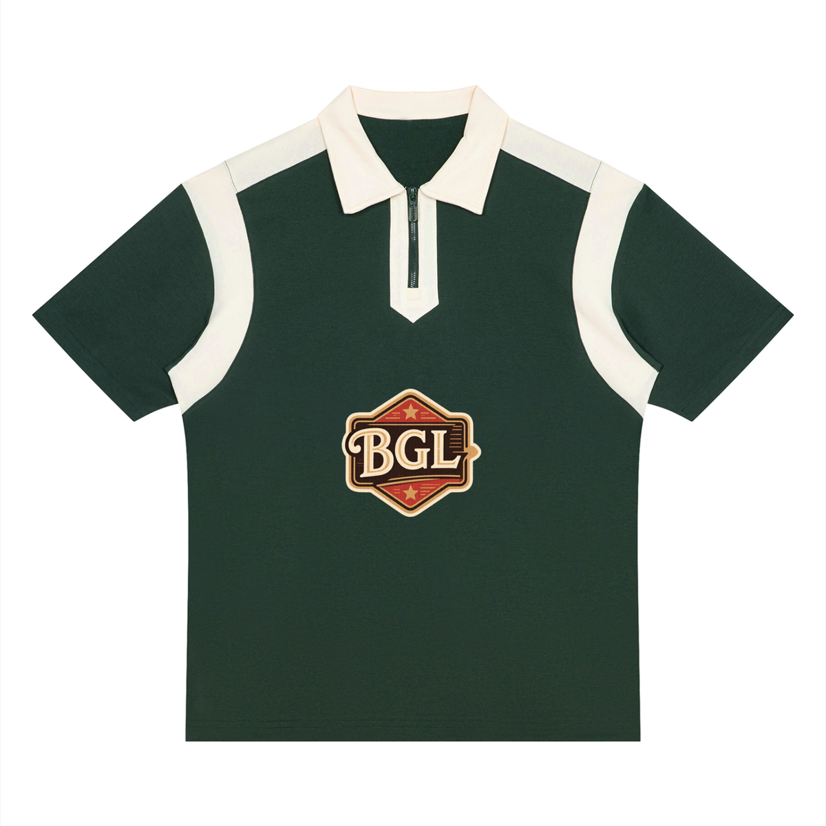 Unisex Color Block Beglint Quarter Zip Polo Shirt