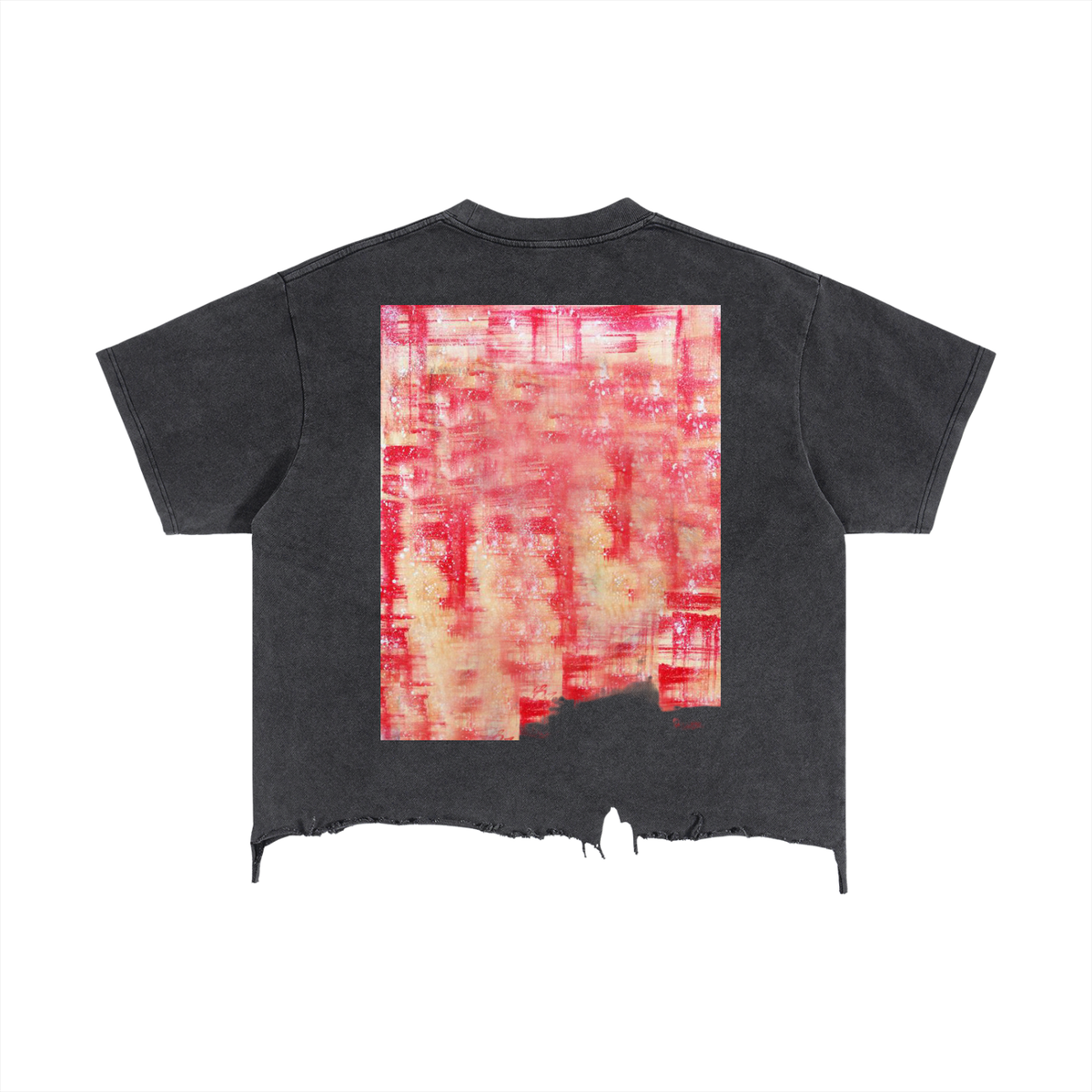 Vintage Wash Boxy Distressed Hem T-Shirt