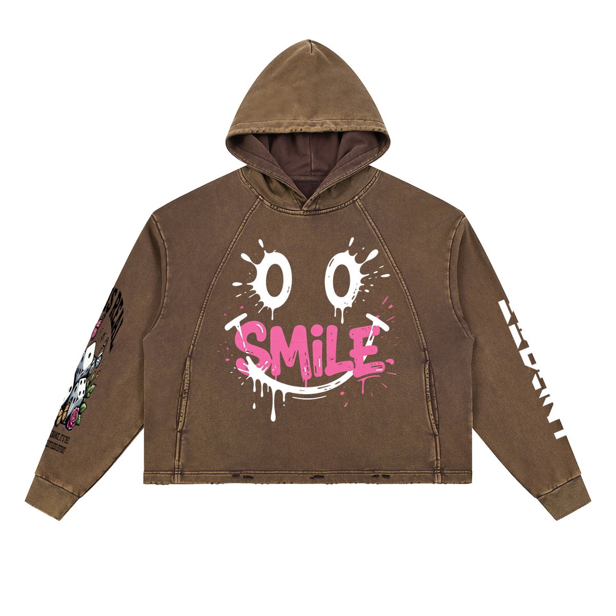 Vintage Washed Frayed-Hem Beglint Hoodie
