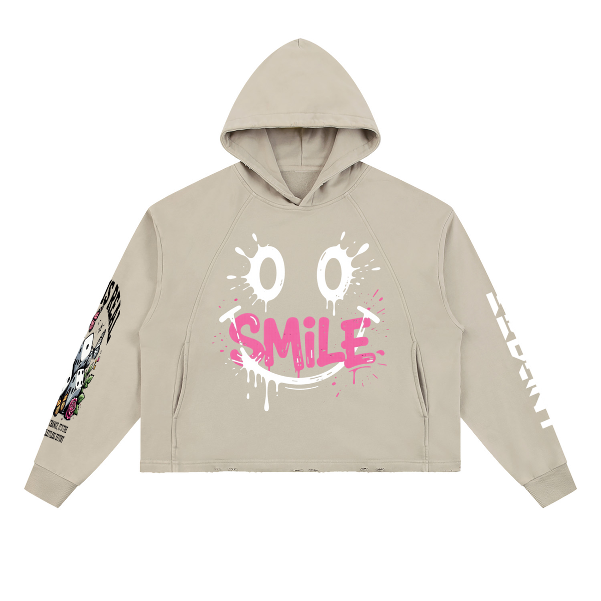 Vintage Washed Frayed-Hem Beglint Hoodie