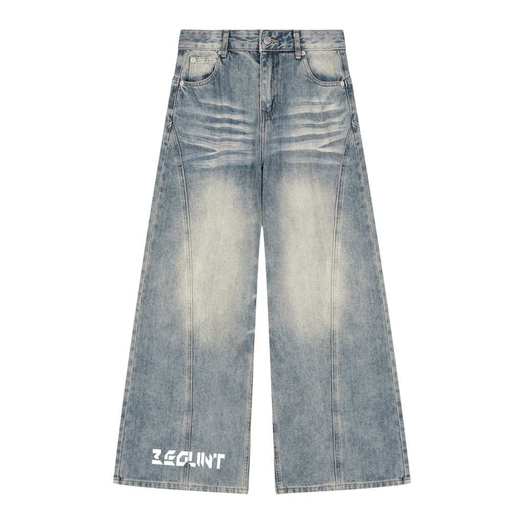 Women’s Vintage Wash Wide Leg Denim Jeans