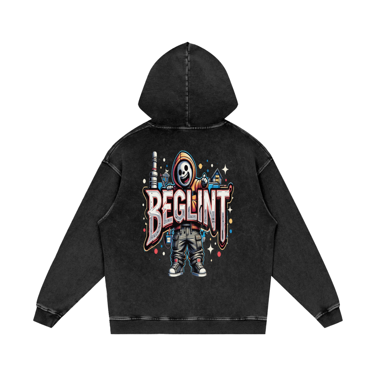 Snow Washed Loose Cotton Beglint Hoodie