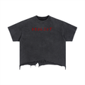 Vintage Wash Boxy Distressed Hem T-Shirt