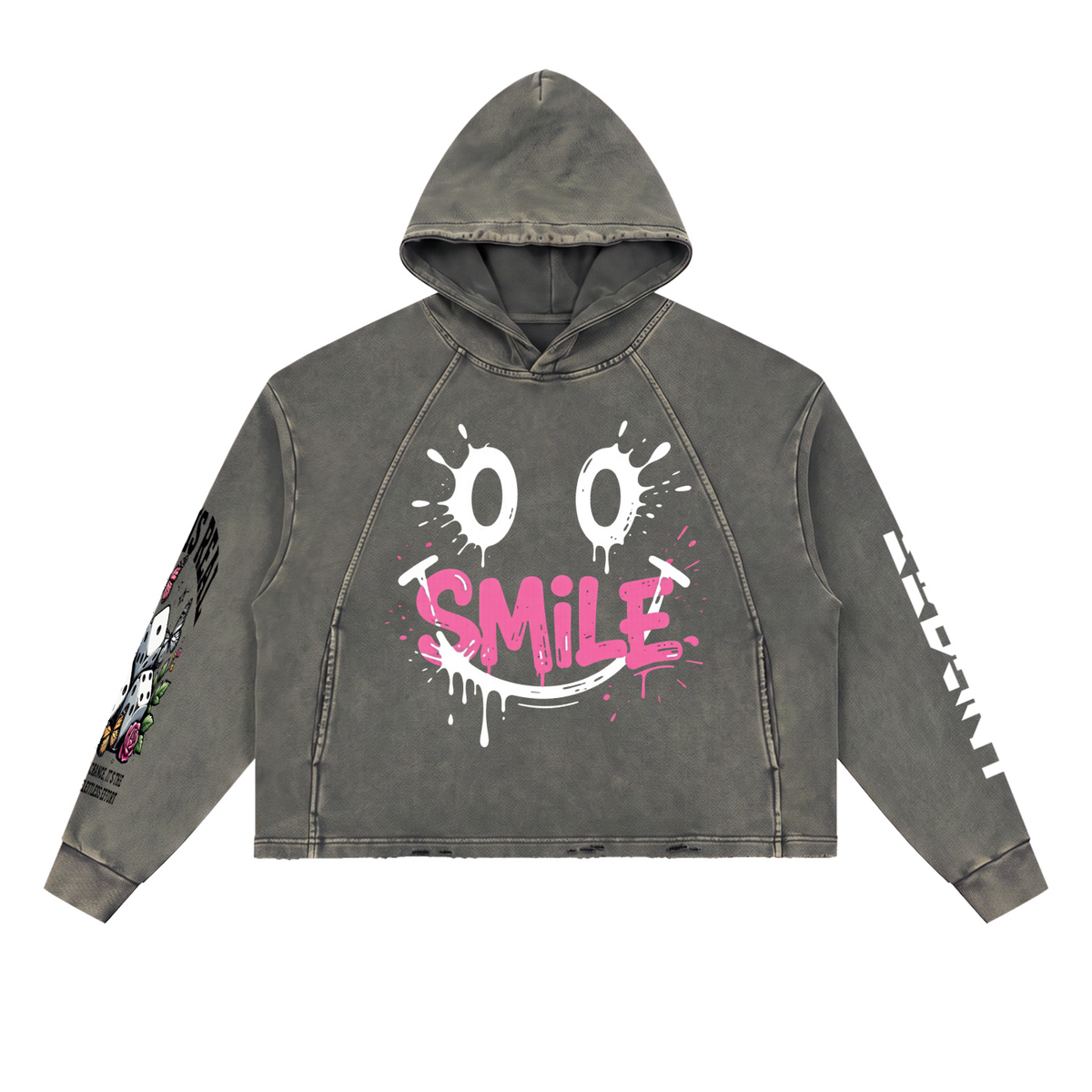 Vintage Washed Frayed-Hem Beglint Hoodie